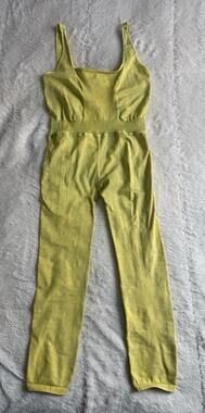 Free People Movement Good Karma Romper Sleeveless M/L Green Yellow Yoga Pilates